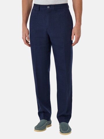 Boggi Milano Regular Pantalon in Blauw: voorkant