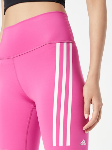 ADIDAS SPORTSWEAR Skinny Sportnadrágok 'Optime Train Icons 3-Stripes Bike' - rózsaszín