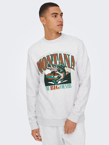 Sweat-shirt 'ONSCERES' Only & Sons en gris