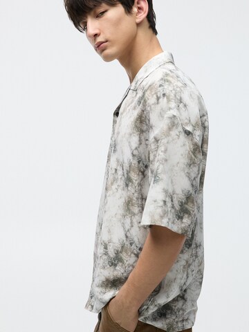 Pull&Bear Comfort fit Button Up Shirt in Grey