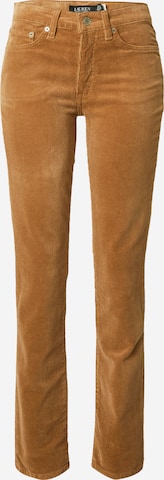 Lauren Ralph Lauren Normalny krój Spodnie w kolorze beżowy: przód