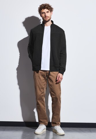 Street One MEN Zip-Up Hoodie in Black
