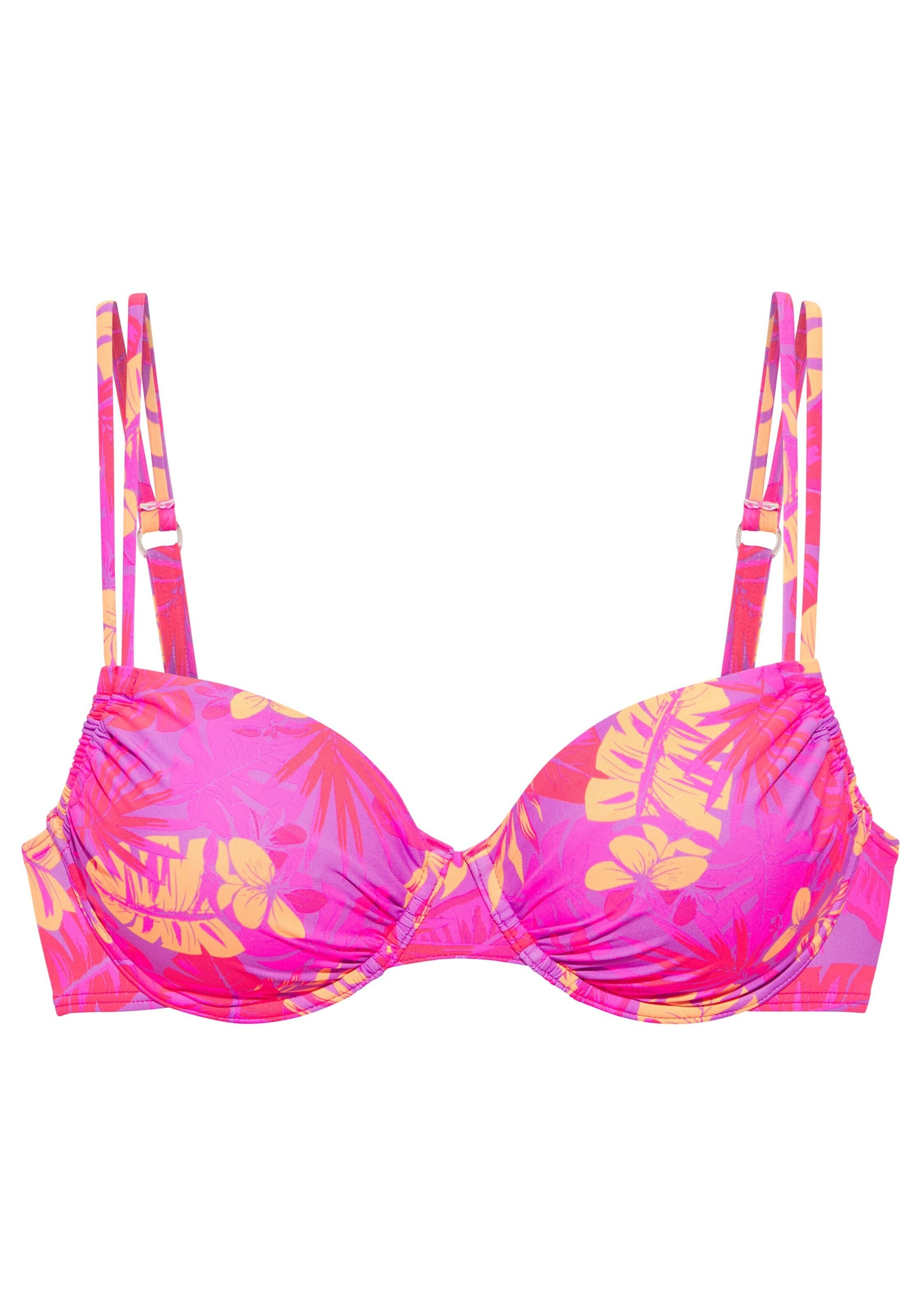 VENICE BEACH T-shirt Bikini Top in Purple: front