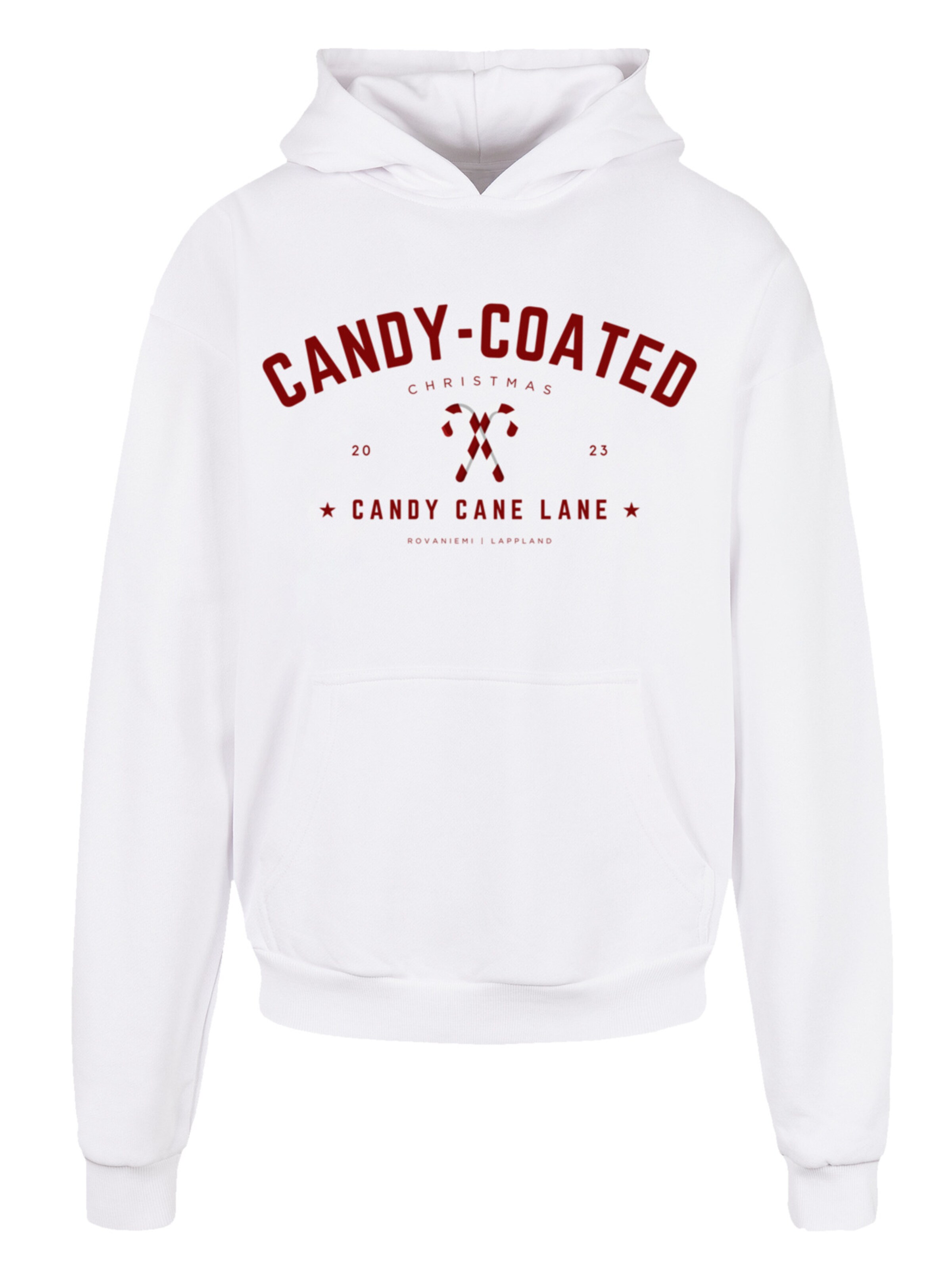 F4NT4STIC Sweatshirt 'Weihnachten Candy Coated Christmas' in Wit: voorkant
