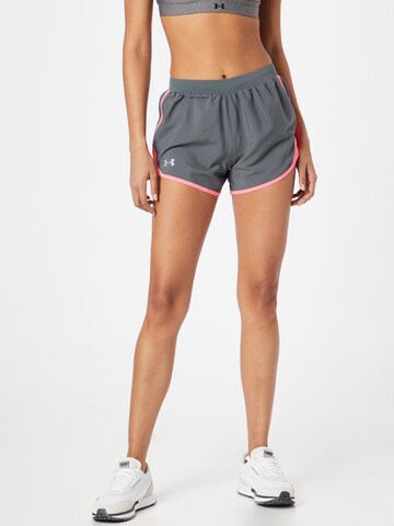 UNDER ARMOUR Skinny Sportovní kalhoty 'Fly By 2.0' – šedá: přední strana