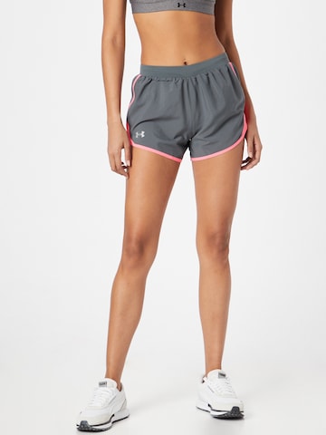 UNDER ARMOUR - Skinny Calças de desporto 'Fly By 2.0' em cinzento: frente