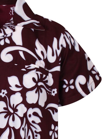 King Kameha Shirt 'Hibiscus' in Rot