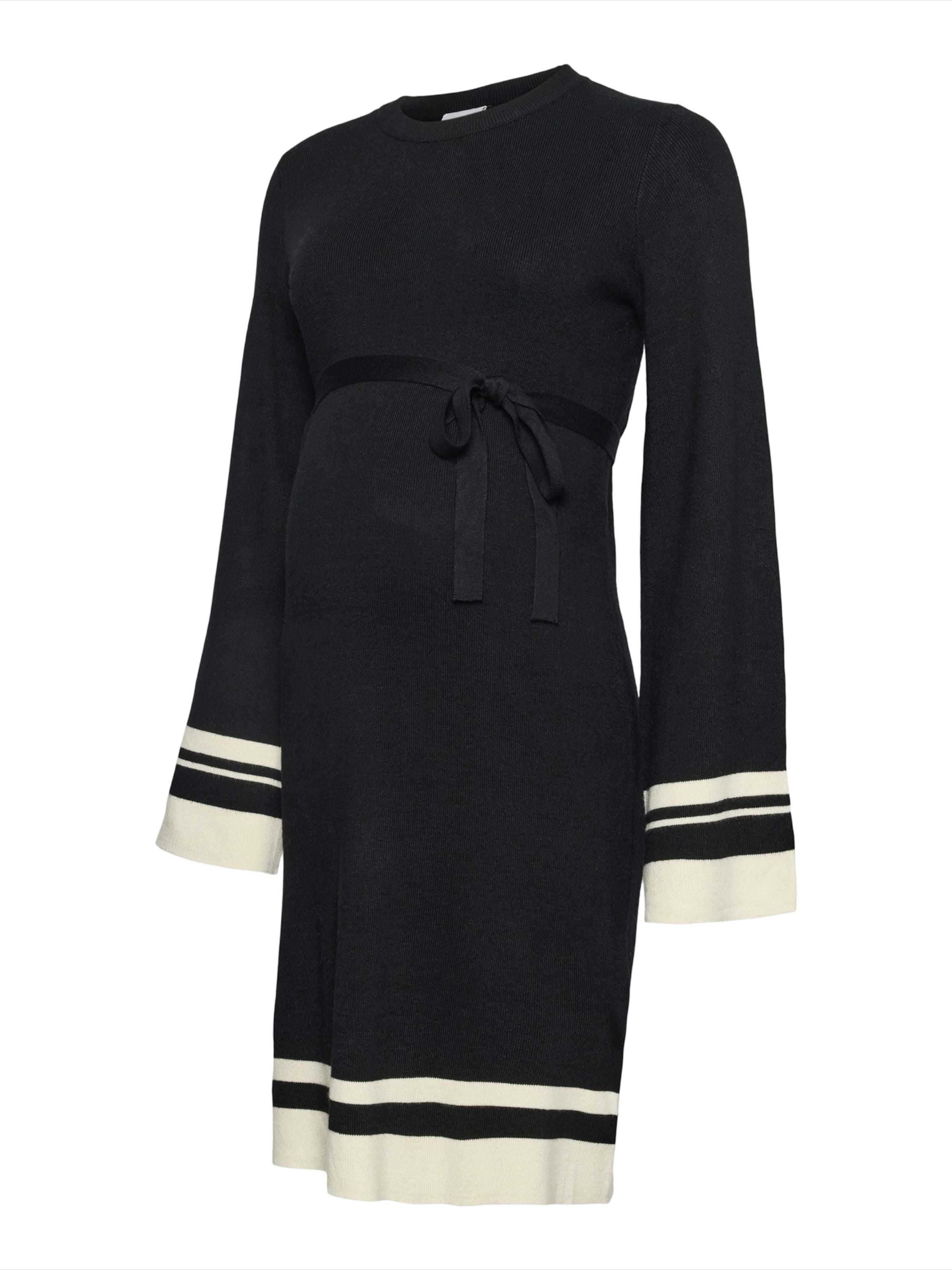 MAMALICIOUS Sukienka z dzianiny 'MLSOLA' w kolorze czarny: przód