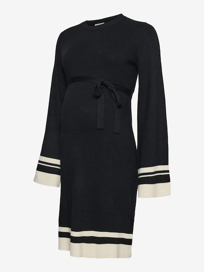 MAMALICIOUS Pletena haljina 'MLSOLA' u boja pijeska / crna, Pregled proizvoda