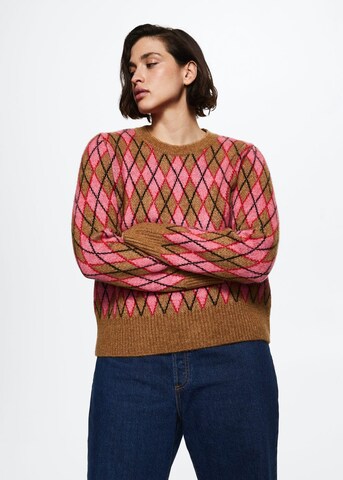 MANGO Pullover 'Rombi' in Braun