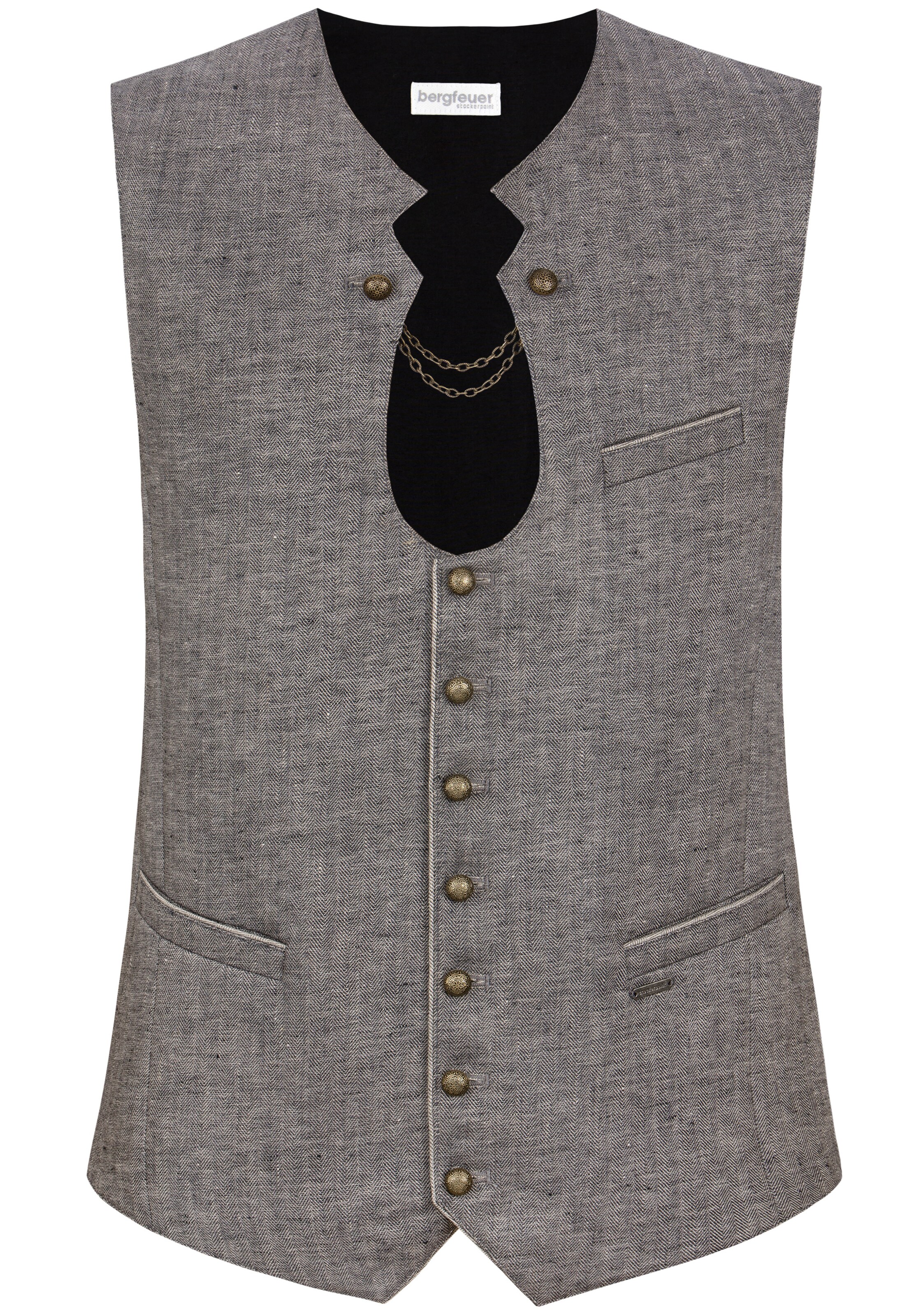 STOCKERPOINT Trachtenweste 'Bennet' in Grau: Vorderseite