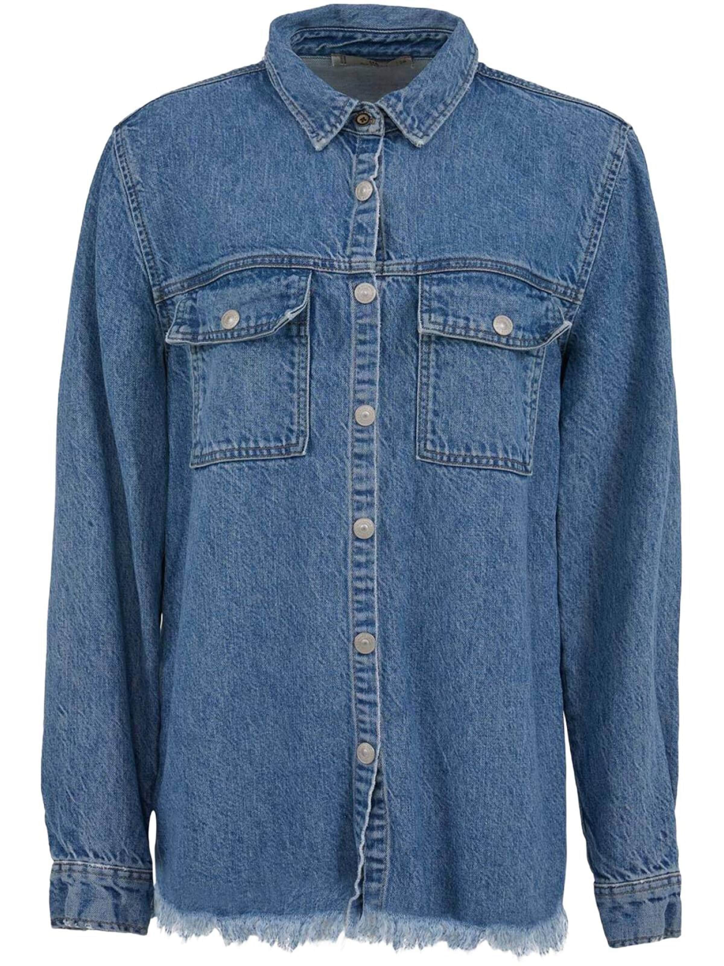 LTB Jeans Shirt 'LTB Jeans Anisha Jeanshemd mit Knopfleiste vorne' in Blauw: voorkant