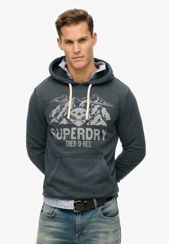 Superdry Sweatshirt 'Lo-Fi' in Blauw: voorkant