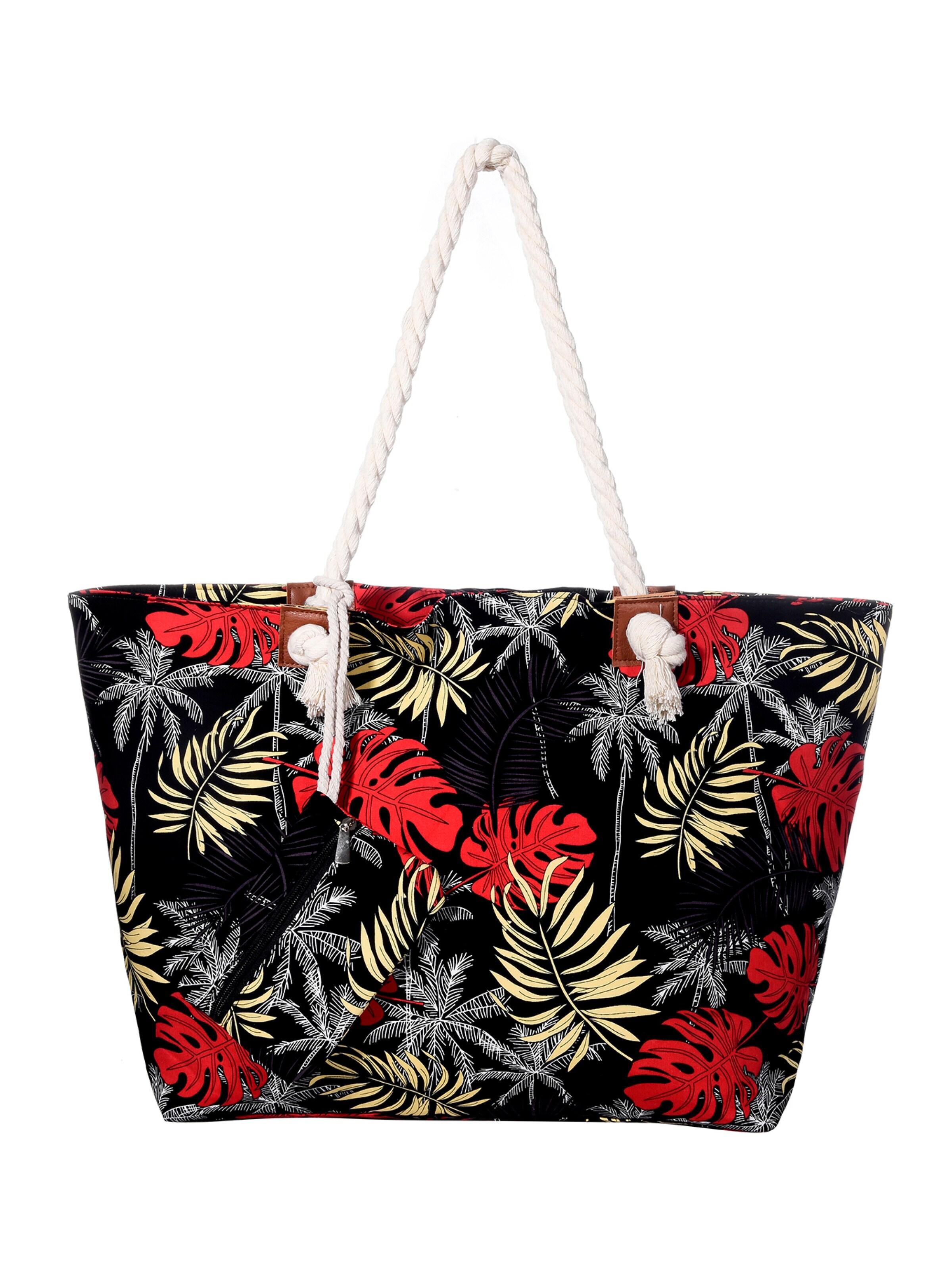 DonDon Strandtasche 'DonDon Strandtasche mit Reißverschluss Shopper Beach bag Badetasche Bunte Welt'‌‌‌‌‌‌‌‌‌ in Rot: Vorderseite