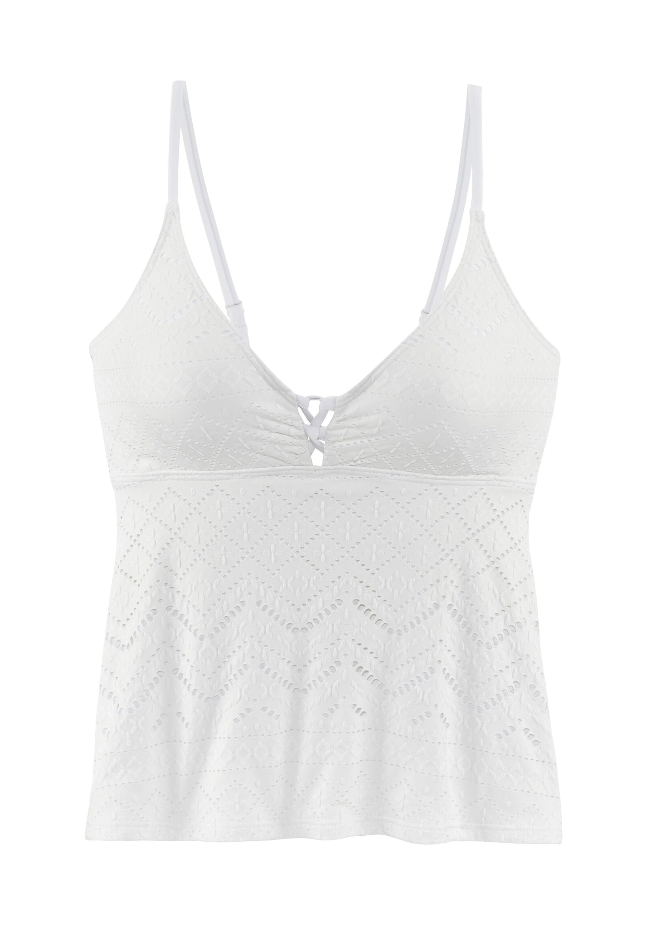 LASCANA Kolmnurk Õlapaeltega topp, värv valge: eest vaates