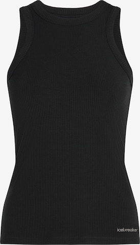 ICEBREAKERPotkošulja 'W Mer Rib Lotus' - crna boja: prednji dio