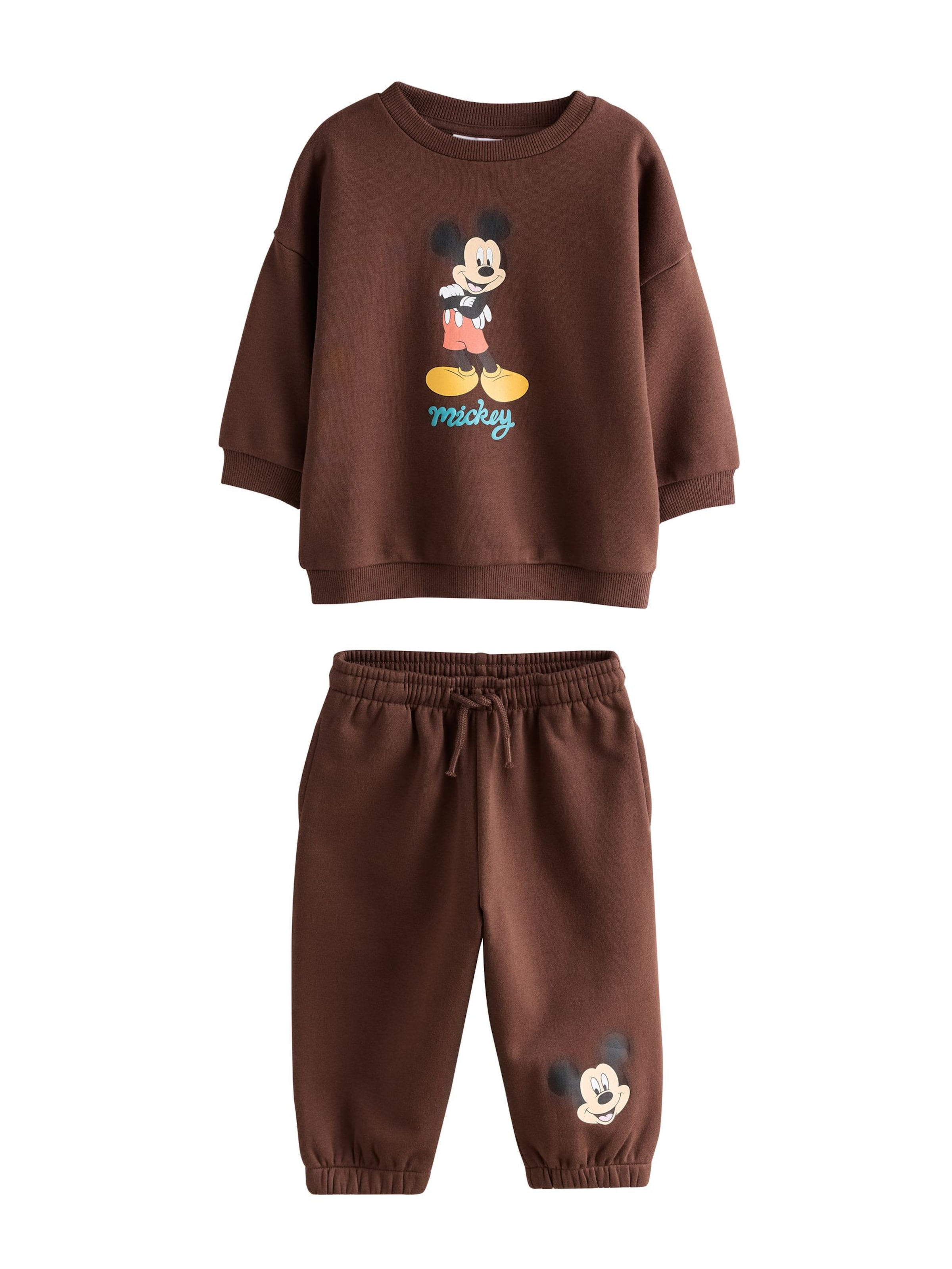 Next Strój do biegania 'Mickey Mouse' w kolorze brązowy: przód