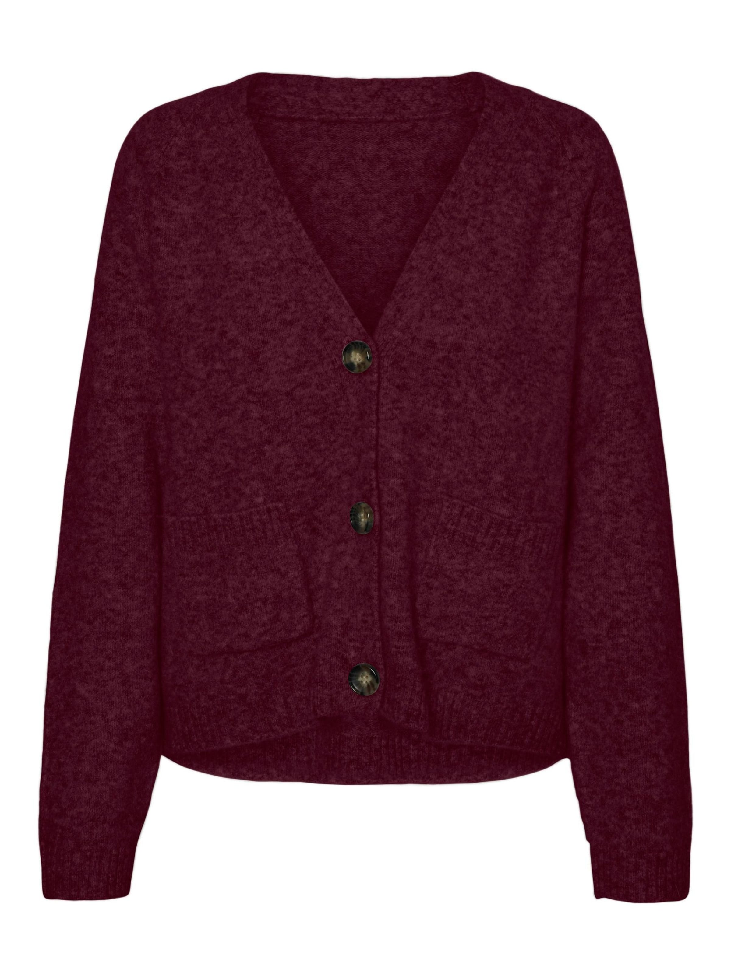 VERO MODA Knit cardigan 'VMBOOM' in Red: front