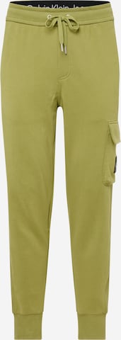 Calvin Klein Jeans Tapered Παντελόνι σε πράσινο: μπροστά