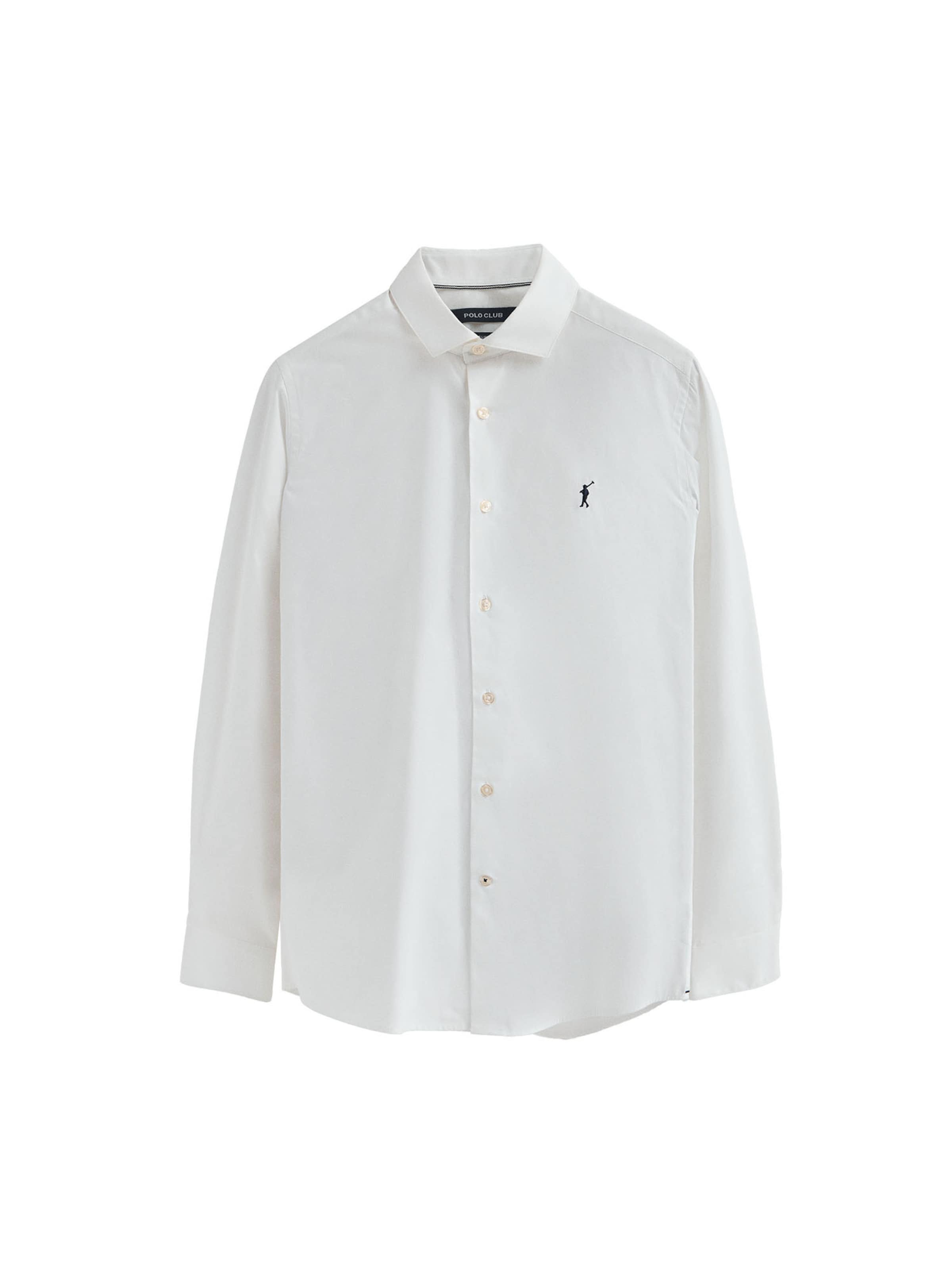 Polo Club Button Up Shirt in White: front