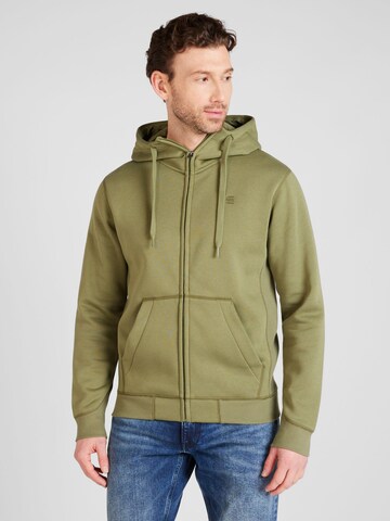 G-STAR Zip-Up Hoodie 'Premium Core' in Green: front