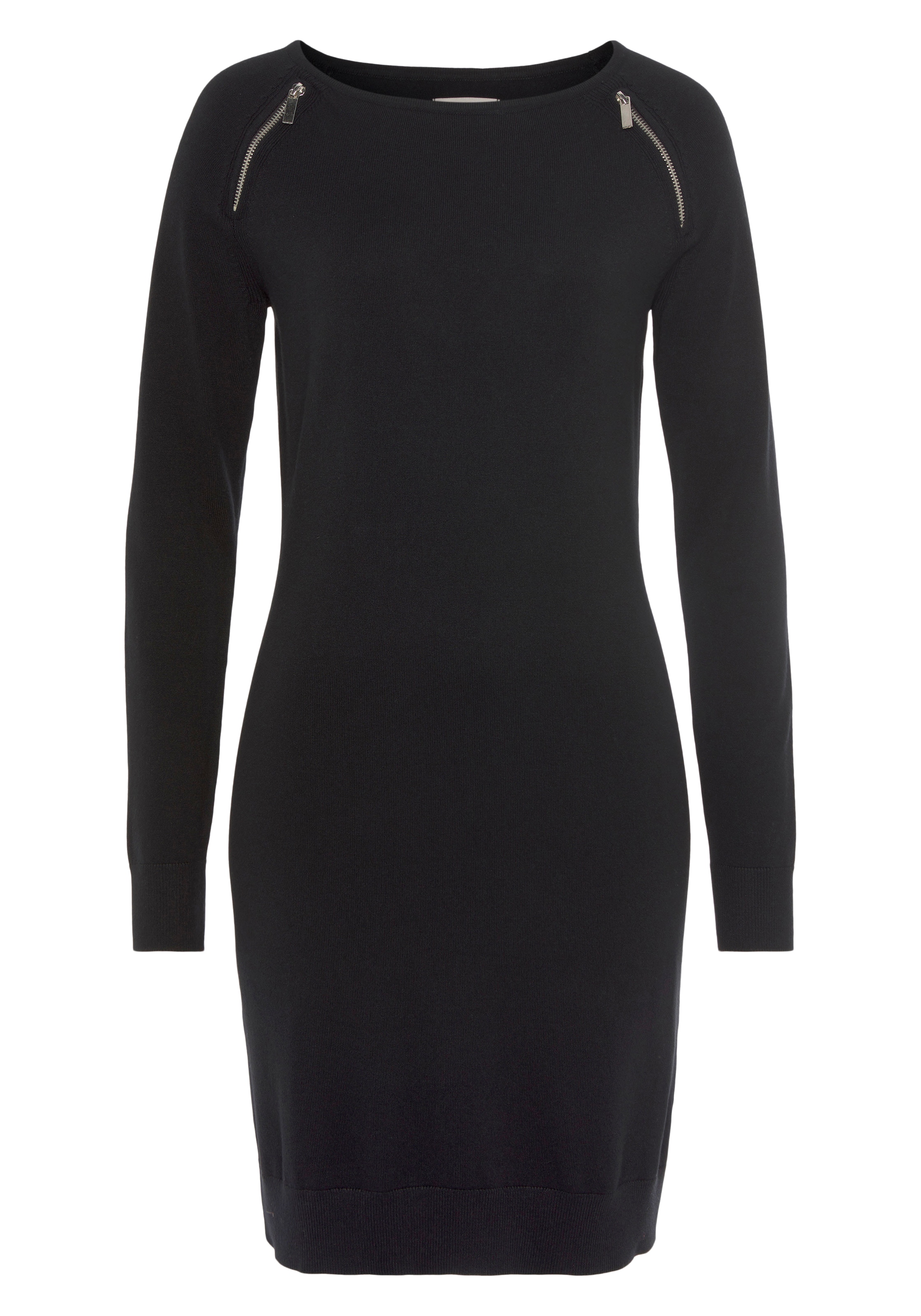 Tamaris Knitted dress in Black: front