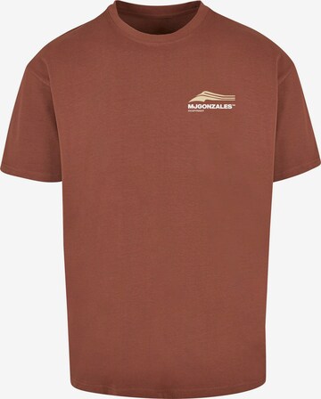 MJ Gonzales Oversized shirt 'Wave V.1' in Bruin: voorkant