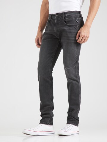 REPLAY Regular Jeans 'ANBASS' i svart: framsida