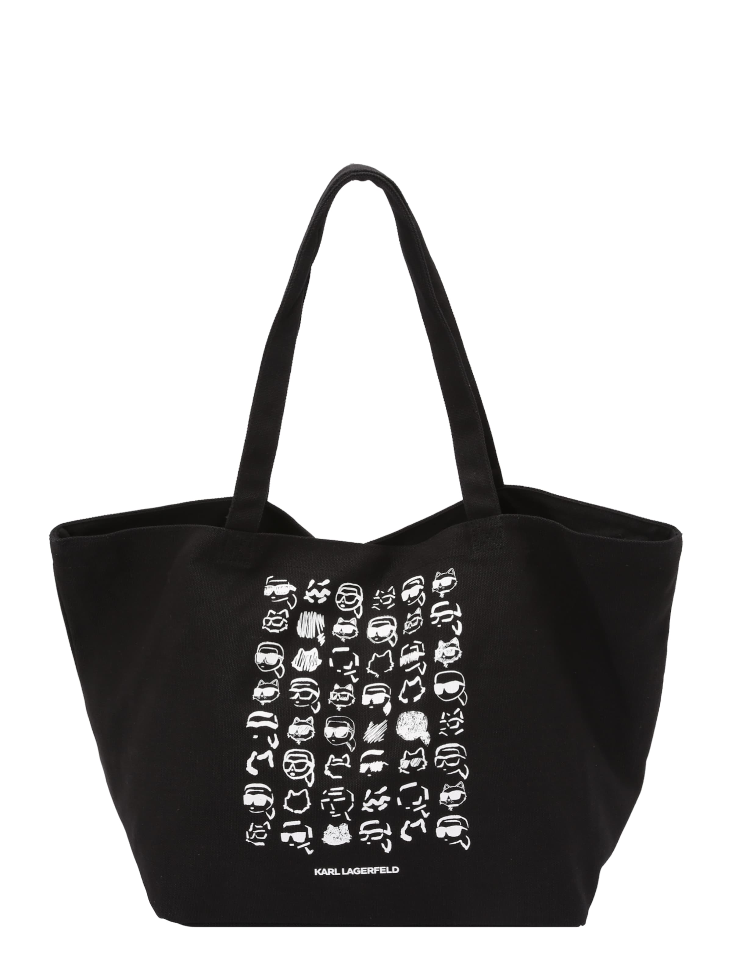 Plase de cumpărături 'IKON' Karl Lagerfeld pe negru / alb, Vizualizare produs