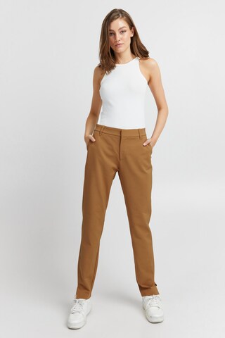 PULZ Jeans Regular Chino Pants 'Bindzy' in Brown