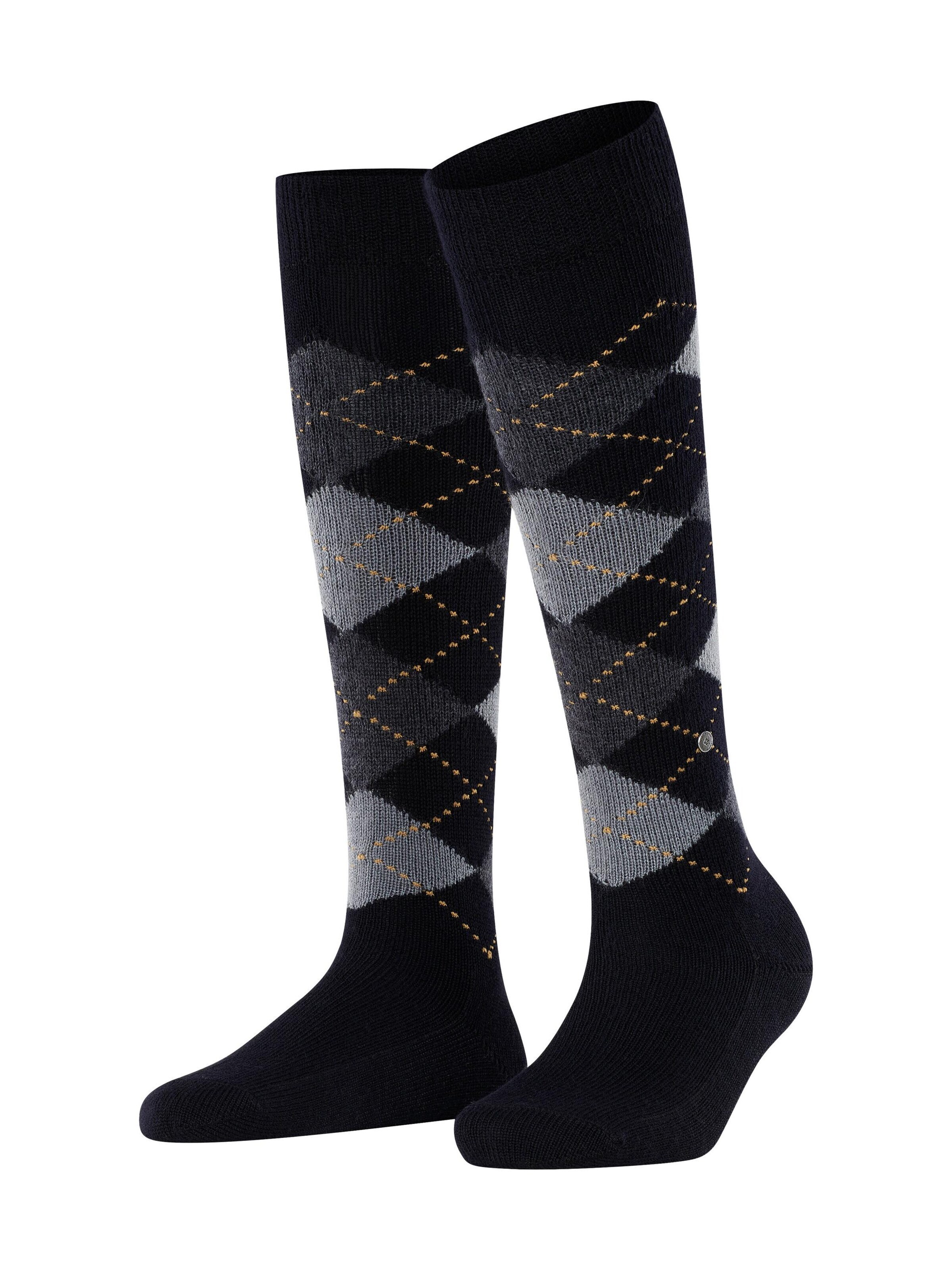 BURLINGTON Over the Knee Socks 'Whitby' in Black: front