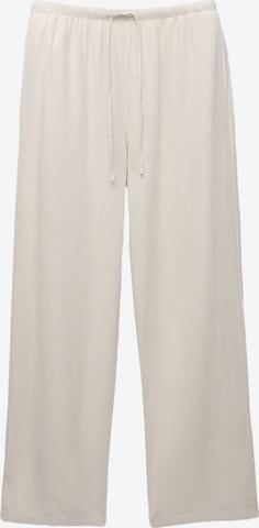 Pull&BearLoosefit Hlače - bež boja: prednji dio