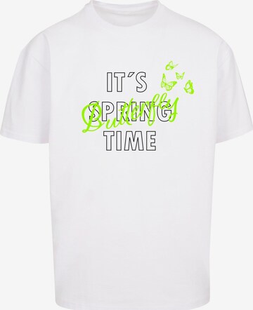 Merchcode Shirt 'Its Spring Time' in Weiß: predná strana