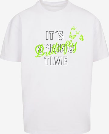 Merchcode Shirt 'Its Spring Time' in Weiß: predná strana