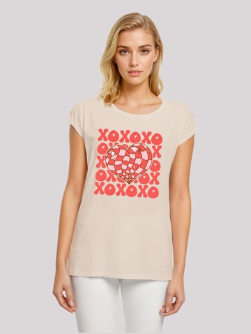 F4NT4STIC Shirt 'XOXO Herz Love' in Beige: front