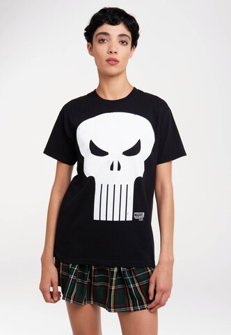 LOGOSHIRT Shirt 'Marvel Comics - Punisher' in Black
