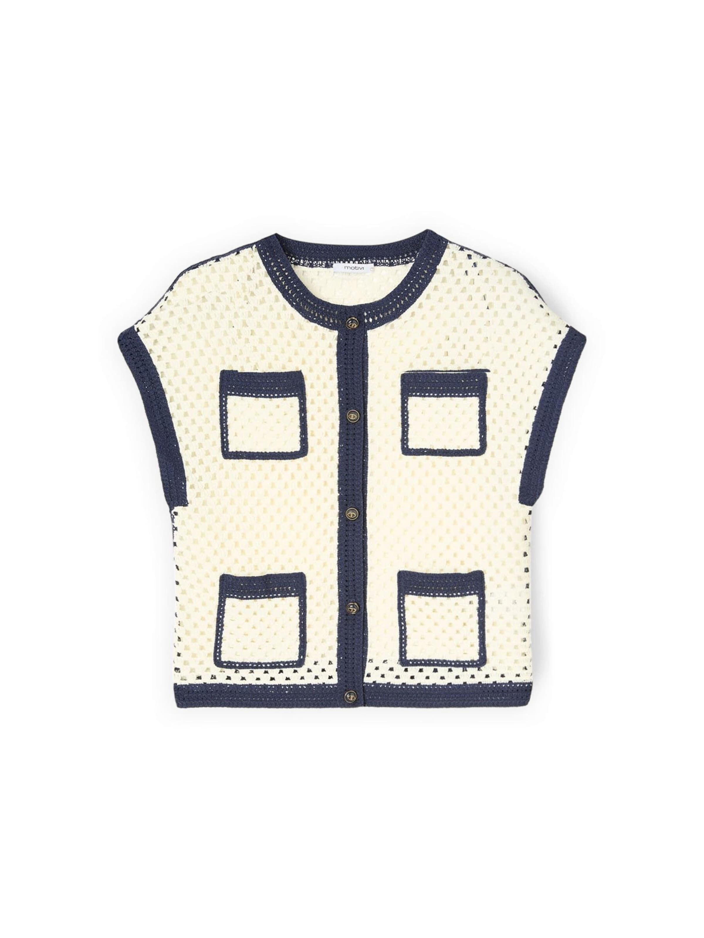 Pull-over MOTIVI en blanc : devant
