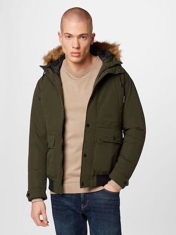 JACK & JONES Winterjas 'Winner' in Groen: voorkant