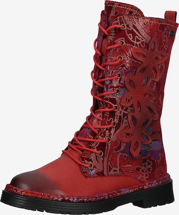 Laura Vita Lace-Up Boots in Red: front