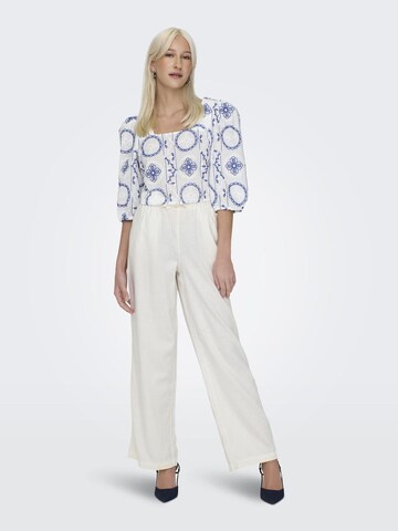 Wide Leg Pantalon ONLY en blanc