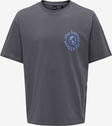 T-Shirt Only & Sons en gris : devant