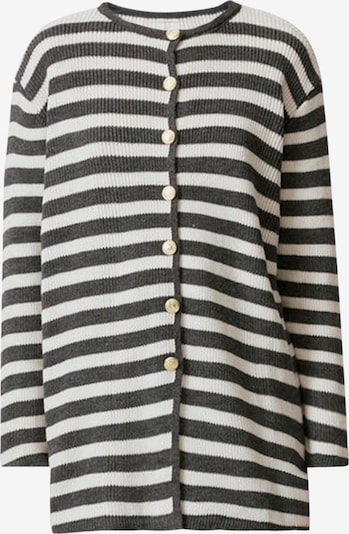 Touche Prive Strickjacke in dunkelgrau / offwhite, Produktansicht