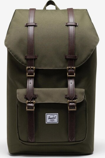 Rucsac 'Little America' Herschel pe maro închis / oliv, Vizualizare produs