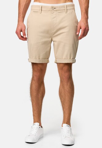 INDICODE JEANS Regular Chino trousers 'Buddy' in Beige: front