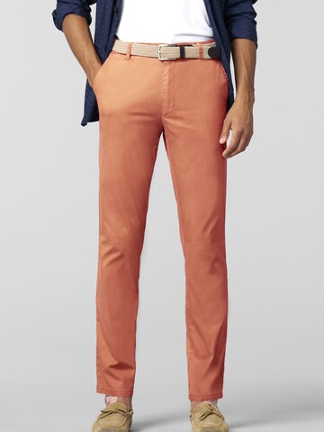 MEYER Regular Chino trousers 'FLEX BAUMWOLL CHINO' in Orange: front