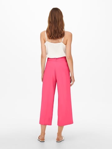ONLY Wide leg Pleat-front trousers 'Caro' in Pink