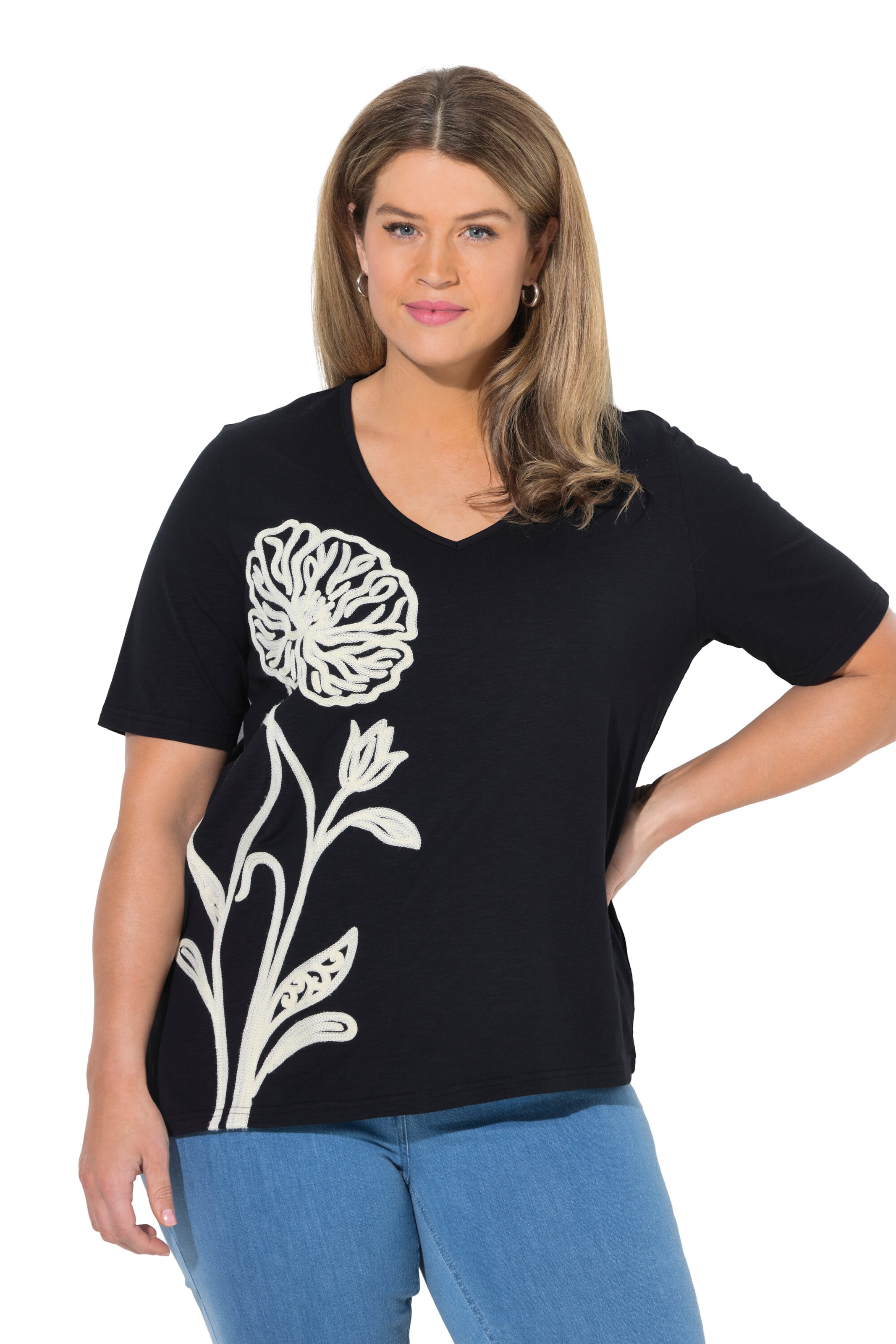 Ulla Popken Shirt in Black: front