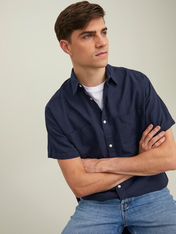 JACK & JONES Regular fit Button Up Shirt 'Breezy' in Blue