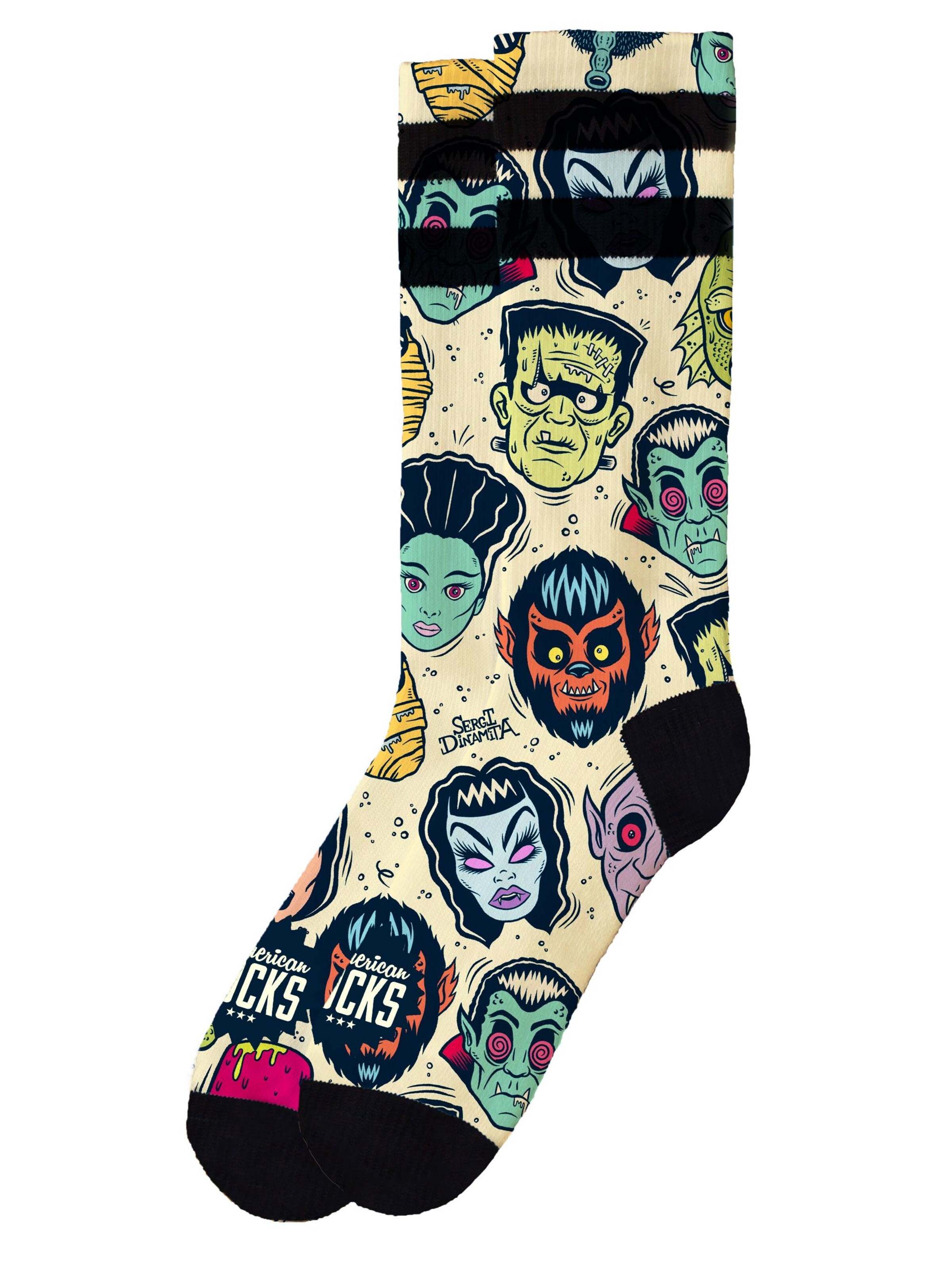 Chaussettes 'Villains' American Socks en jaune : devant