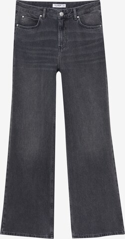 Pull&Bear Wide leg Jeans in Grijs: voorkant